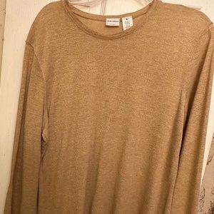 An Isaac Mizrahi sheer like, so soft & comfy in a gold top size XL
